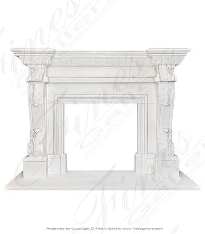 The Accanthus IV White Marble Fireplace