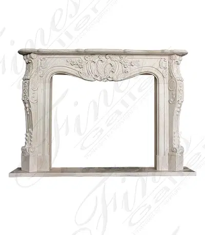 Louis VII French Marble Mantel in Galala Marble