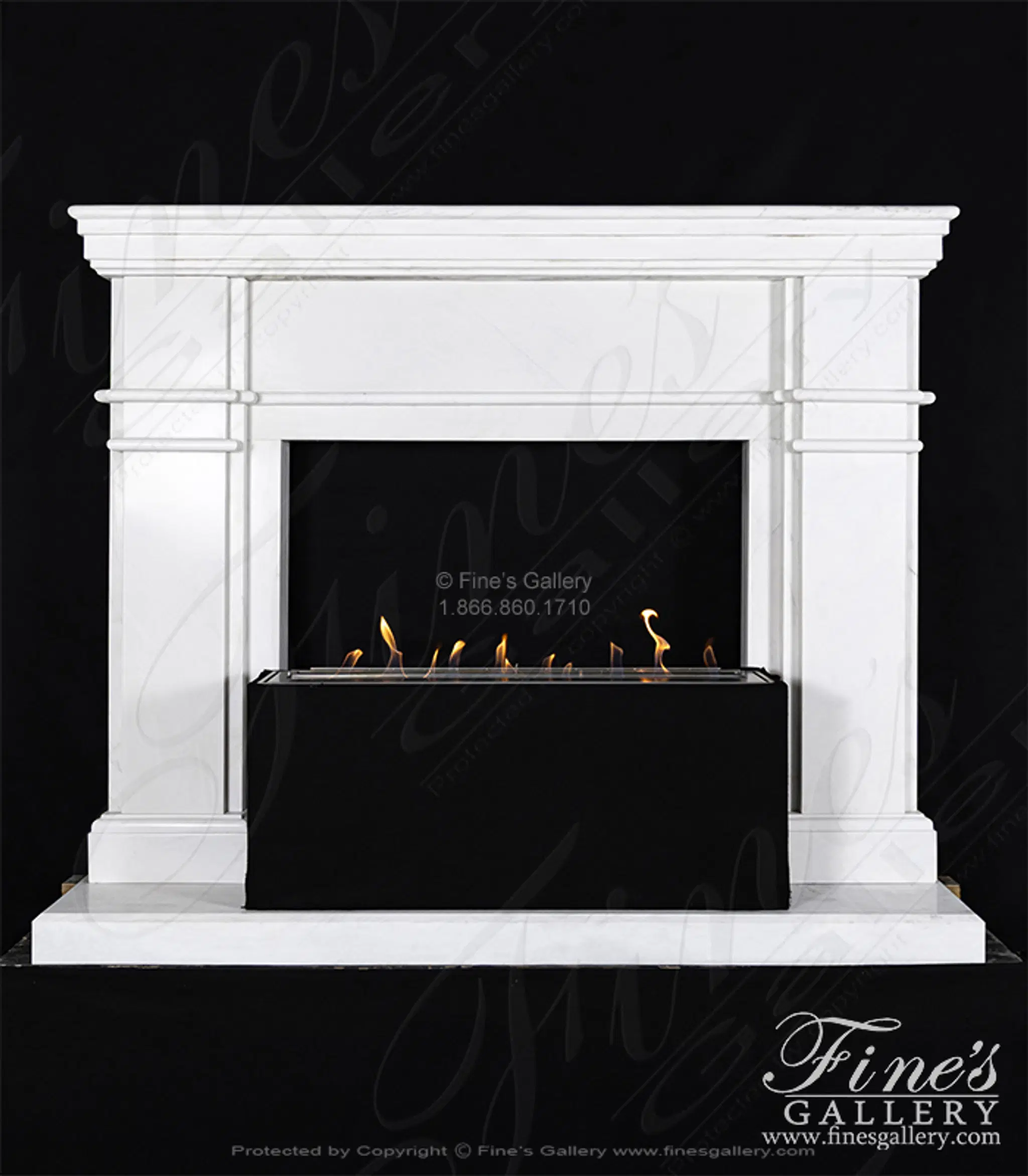 Contemporary & Modern Style Mantel in Statuary Marble 