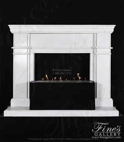 Contemporary & Modern Style Mantel in Statuary Marble