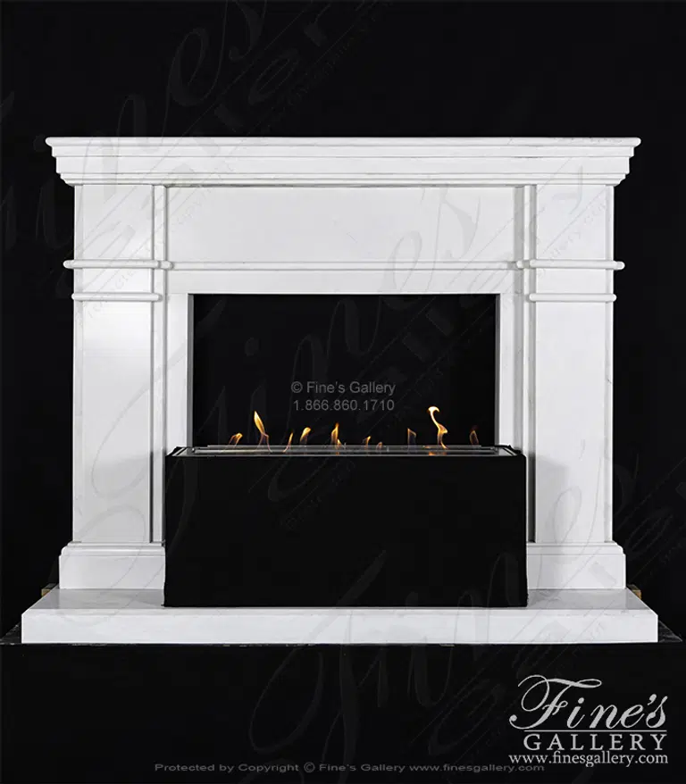 Contemporary & Modern Style Mantel in Statuary Marble