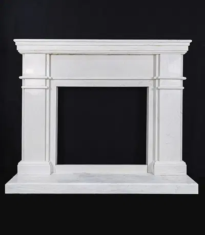 Contemporary & Modern Style Mantel in Statuary Marble