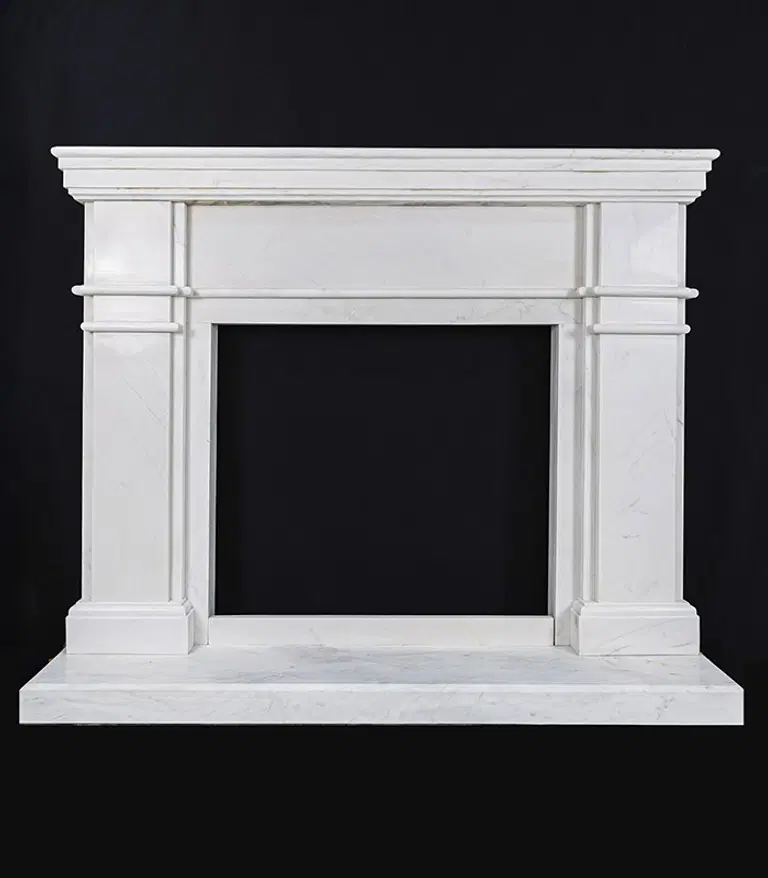 Contemporary & Modern Style Mantel in Statuary Marble 