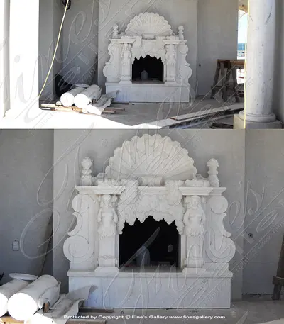 Outdoor Marble Fireplace