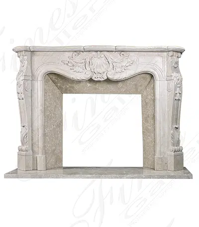 Louis XIV Botticino Semi Classico Fireplace Mantel
