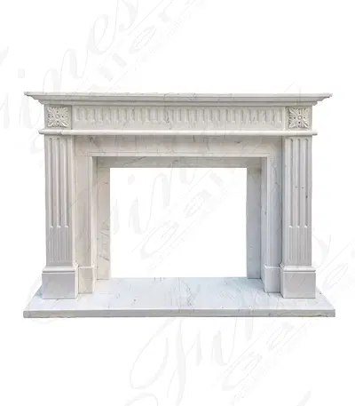 Pure White Louis XVI Regency Marble Fireplace