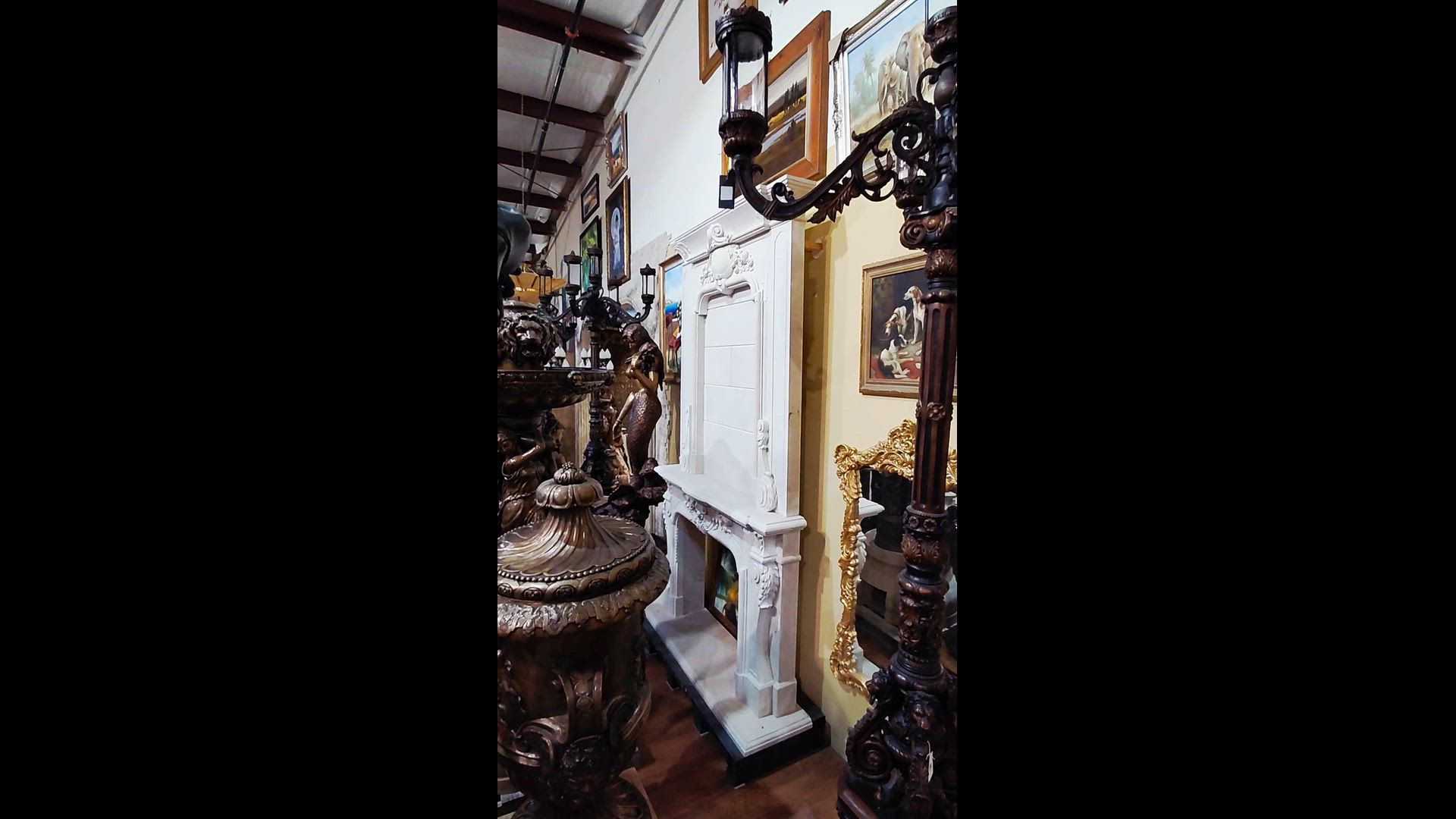 Outstanding Overmantel in Galala Marble — Model MFP-1745 — product video