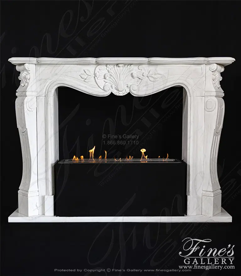 Simple Shell Motif Mantel in Statuary Marble