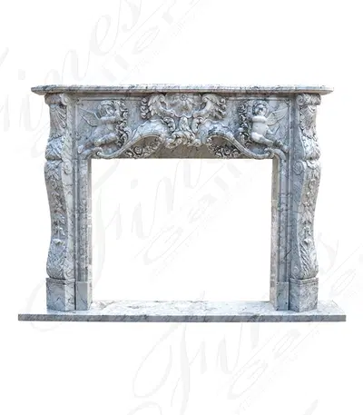 Italian White Carrara Marble Fireplace