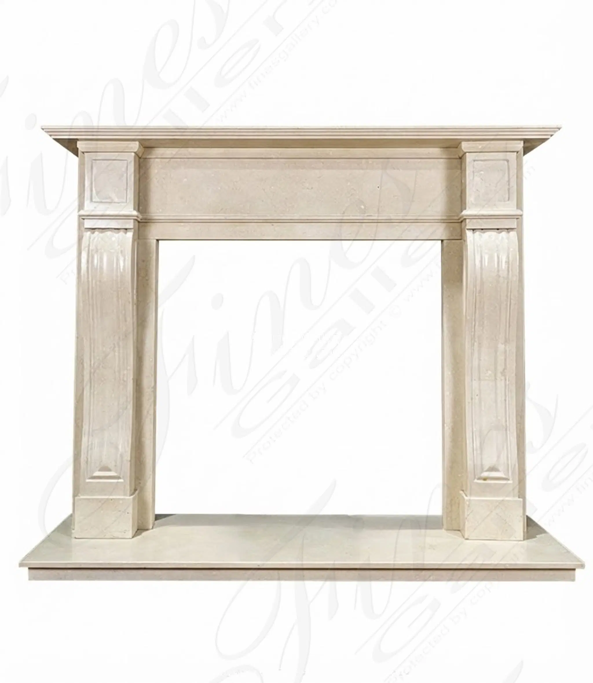 A Classic Mantel in Crema Marfil Marble 