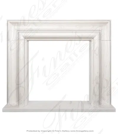 50 Inch Wide Bolection Mantel in Statuary White Marble