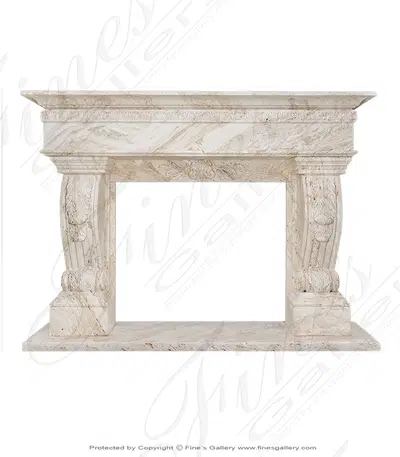 Italian Travertino Scabas Mantel