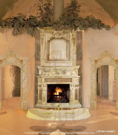 Grand Antique Calcium Mantel