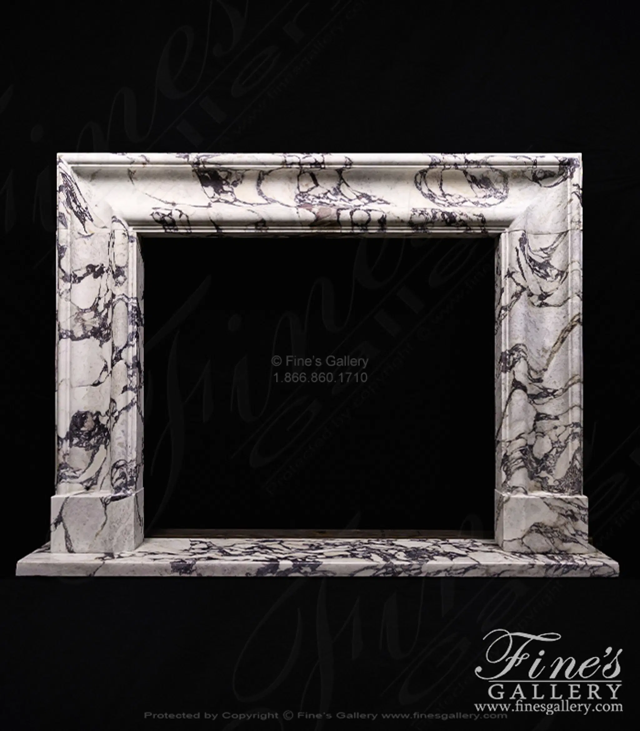 Breccia Viola Marble Bolection Fireplace Mantel
