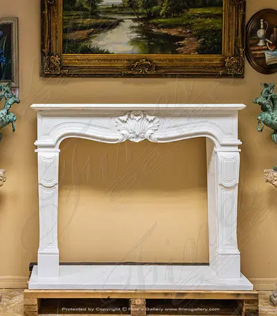 Antique Style White Marble Fireplace