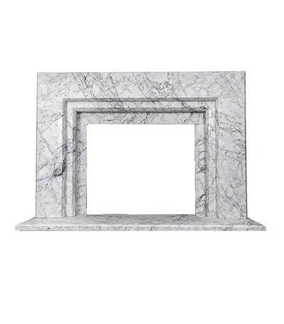 Modern Italian Calacatta Marble Fireplace Mantel