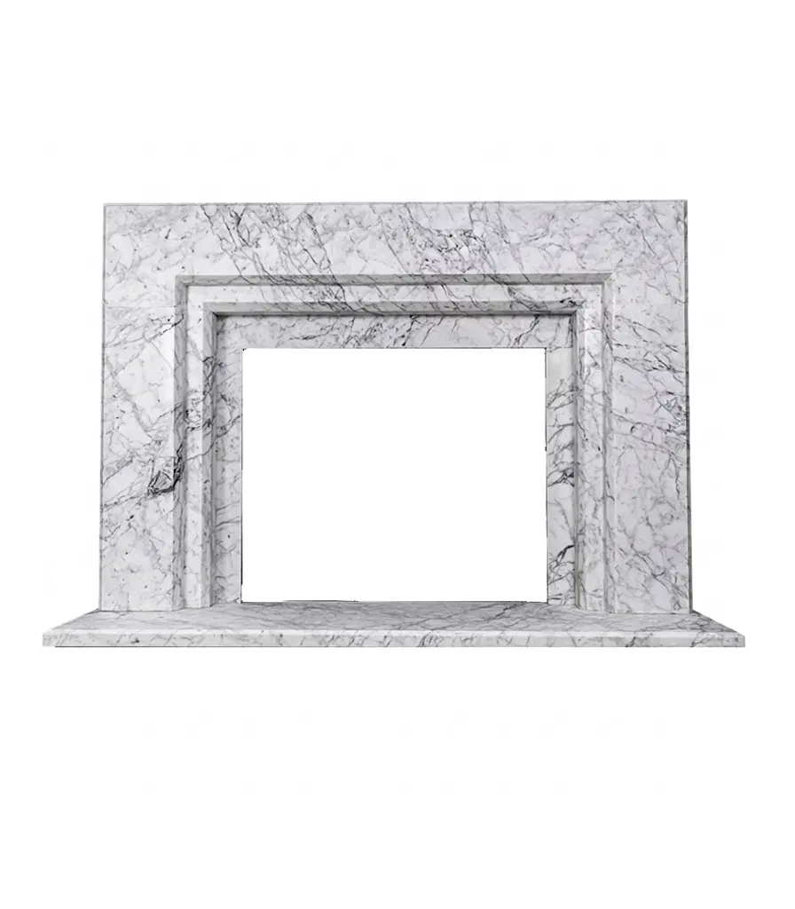 Modern Italian Calacatta Marble Fireplace Mantel — Model MFP-1980 — product video