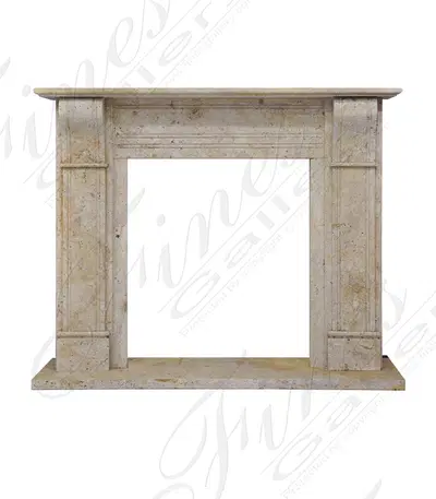 Contemporary Corbel Style Travertine Mantel