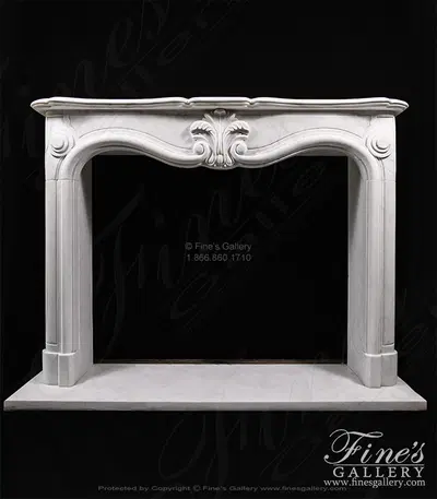 Elegant Statuary White Marble Fireplace