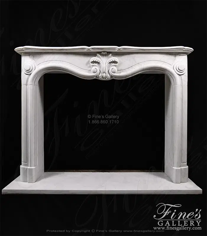 Elegant Statuary White Marble Fireplace — Model MFP-2052 — product video