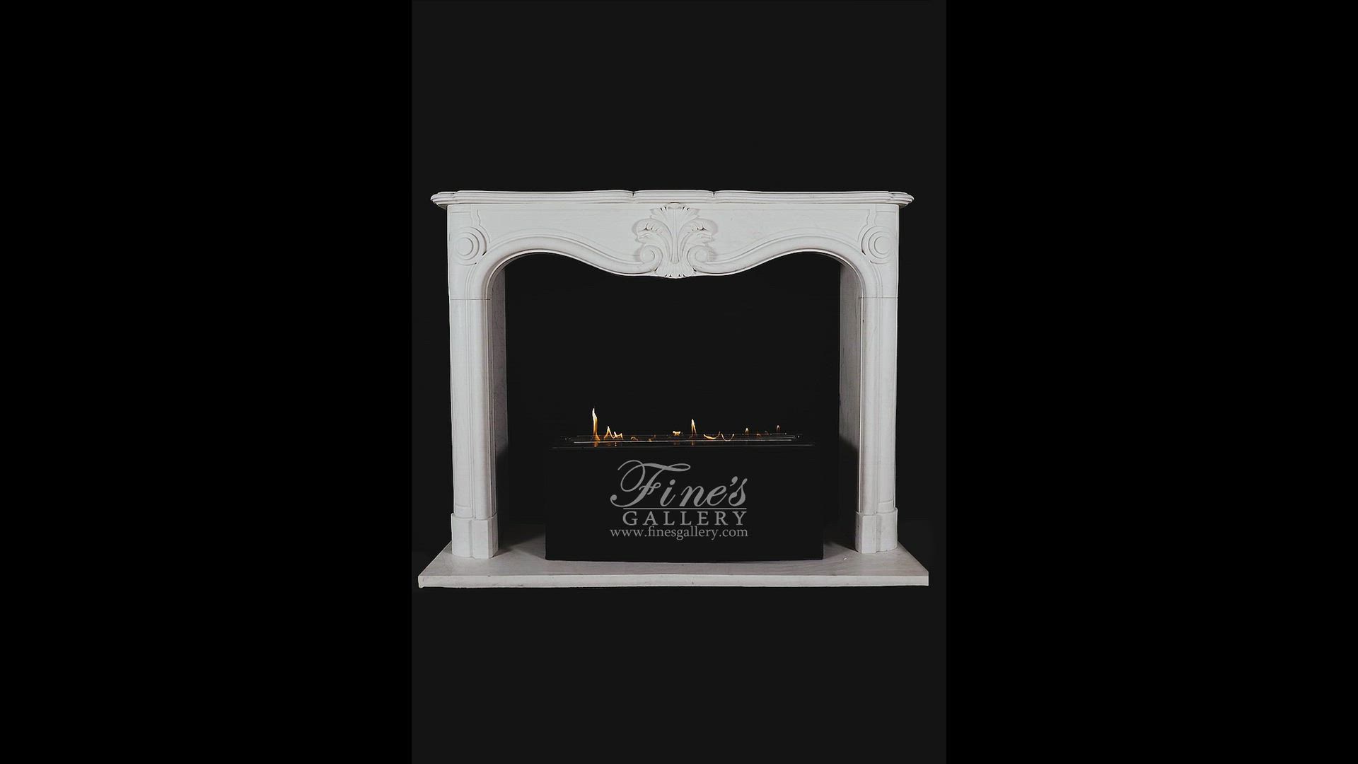 Elegant Statuary White Marble Fireplace — Model MFP-2052 — product video