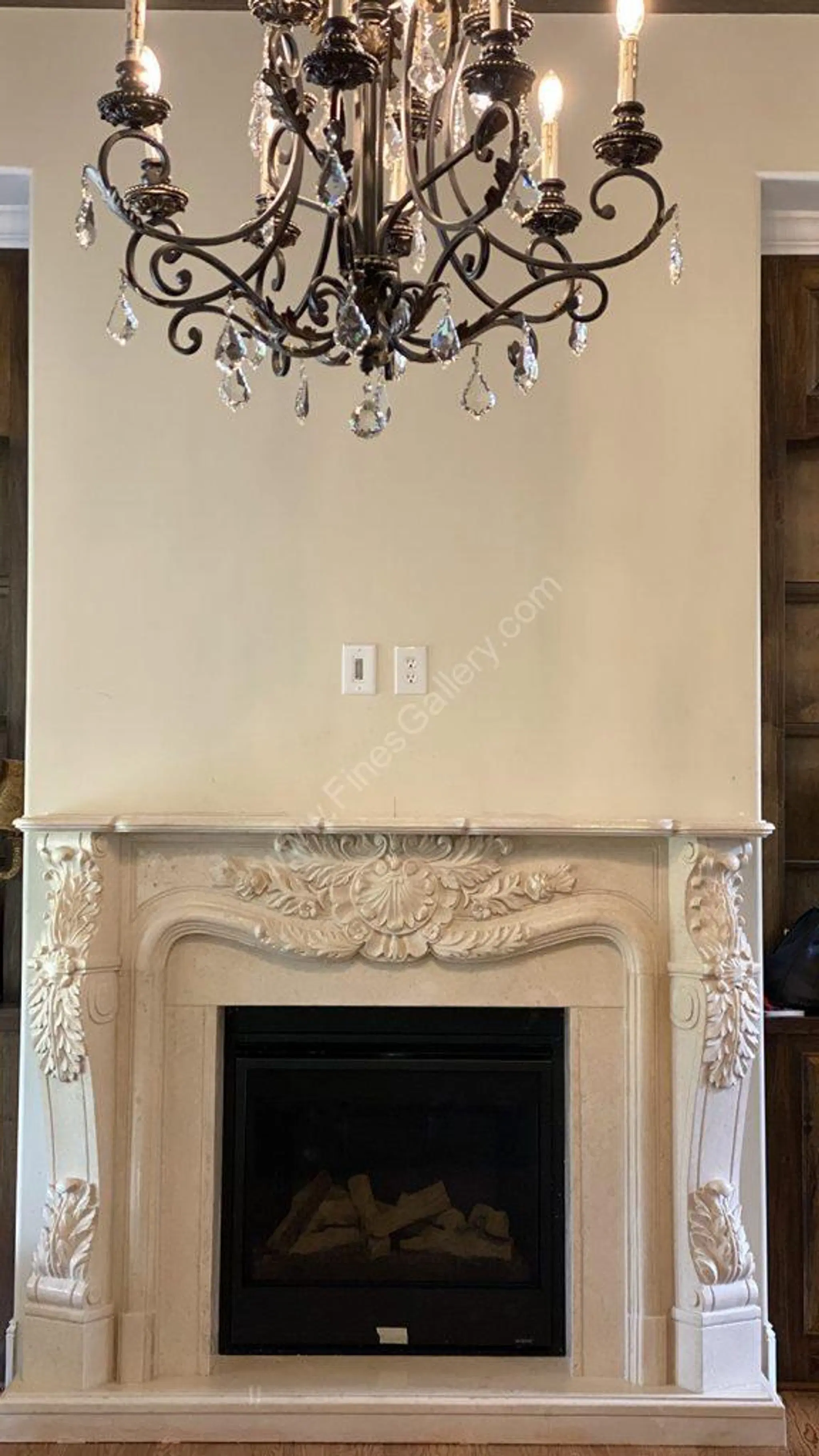 French Provincial Marble Fireplace Installation