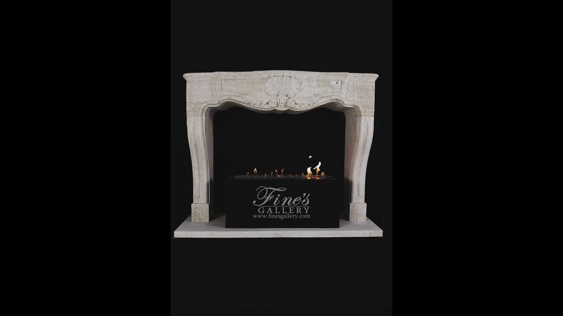 Antique Style Marble Fireplace Mantel in Italian Roman Travertine — Model MFP-2071 — product video