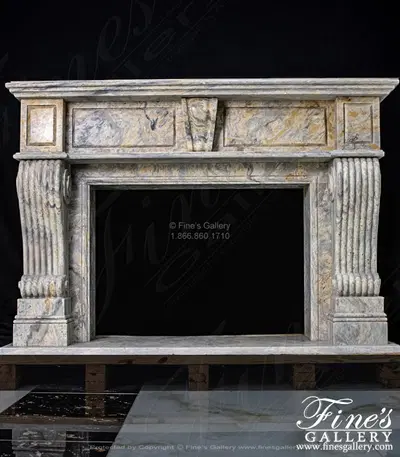Orobico Light Marble Fireplace