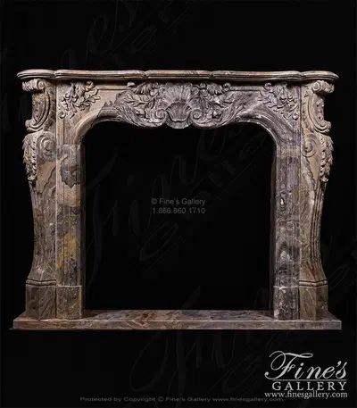Rare Italian Orobico Marble Mantel in French Style