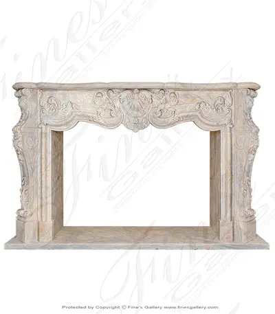 Orobico French Rococo Marble Mantel