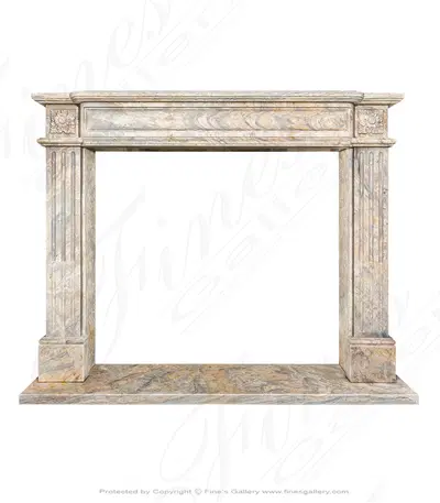 Orobico Light Marble Fireplace