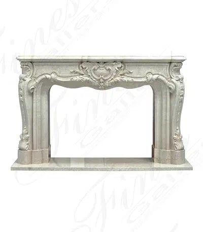 French Botticino Marble Louis XV Fireplace