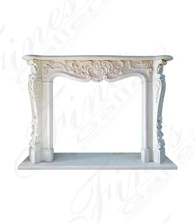 Ornate Statuary White French Style Mantel