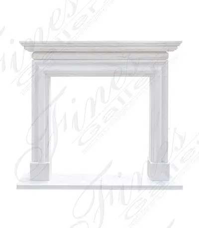 Stunning Light White Marble Bolection Surround with Shelf