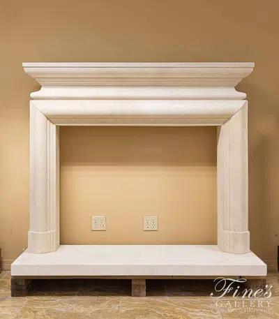 French Limestone Bolection Surround with Sleek Shelf