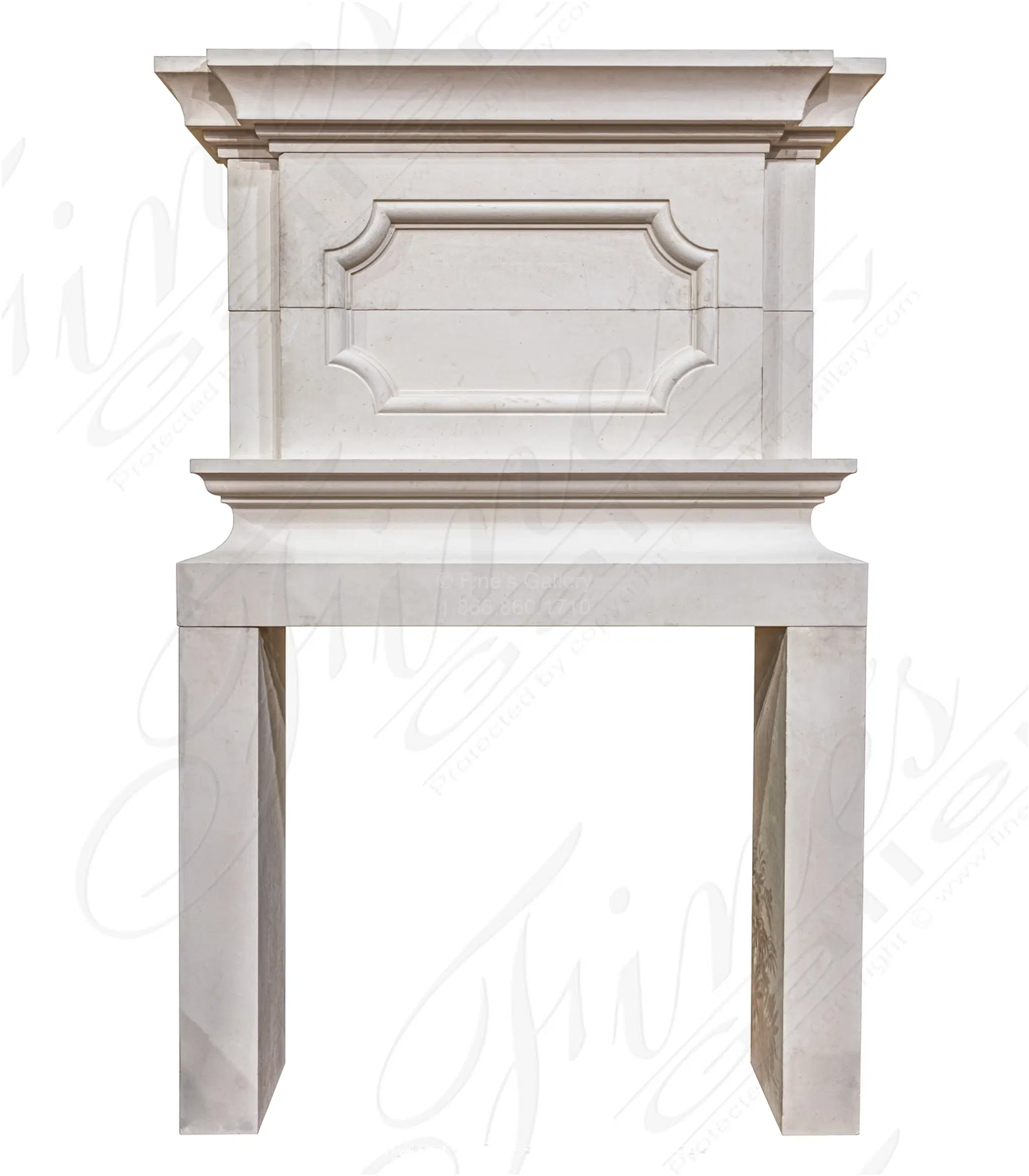 French Limestone Overmantel 