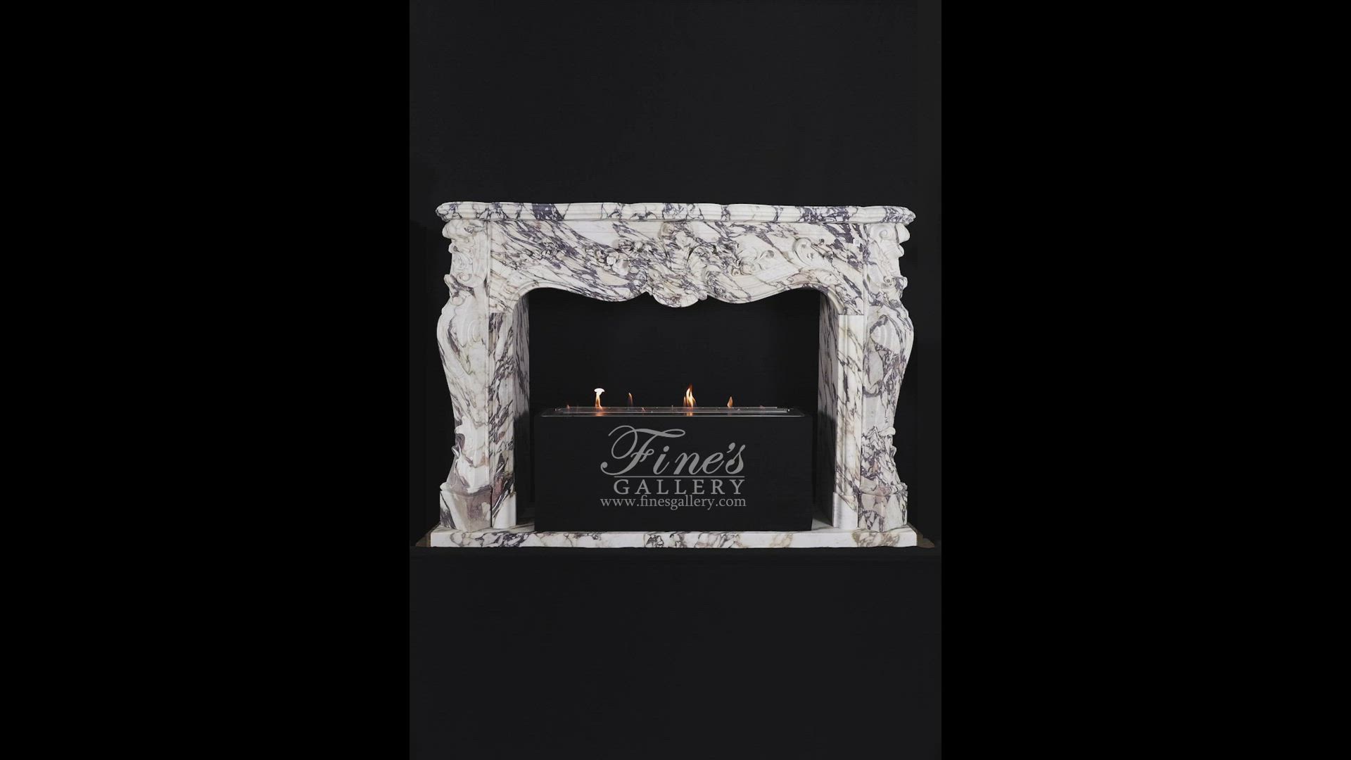 Highly Ornate Louis XVI Mantel in Italian Breccia Viola! — Model MFP-2224 — product video