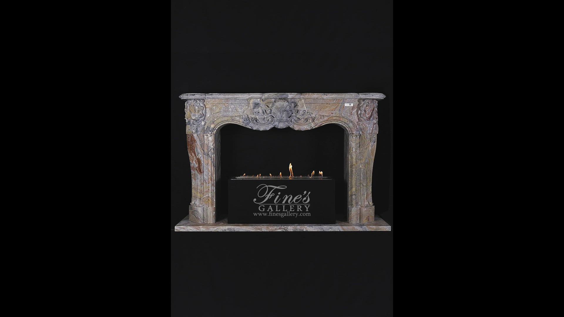 Exotic Arabascato Orobico Italian Marble Louis XIV Mantel — Model MFP-2228 — product video