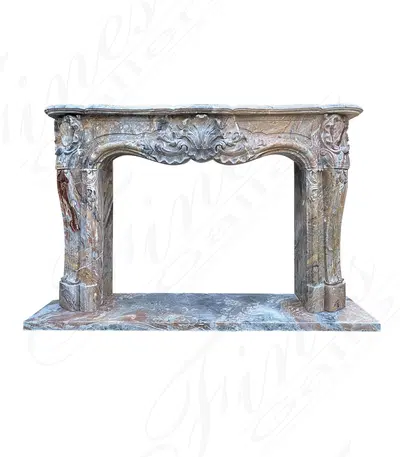 Exotic Arabascato Orobico Italian Marble Louis XIV Mantel