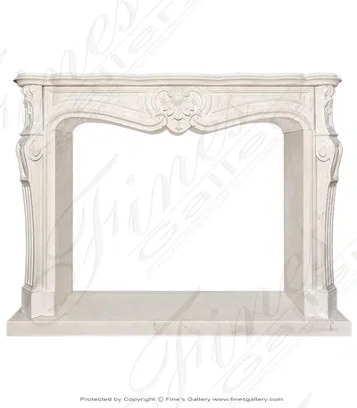 Louis XVI Fireplace Mantel in French Limestone
