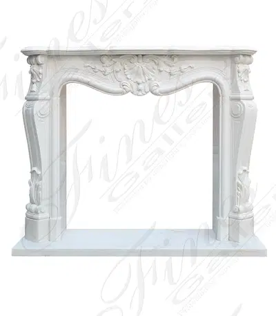53 Inch White Louis X French Style Mantle in Statuary White