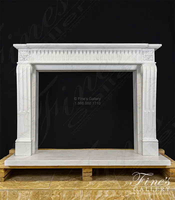 Fluted Regency Louis XVII Mantel in Statuary White