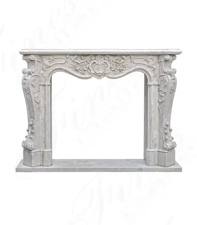 Rococo Era Mantel in Italian Perlato Royal Marble
