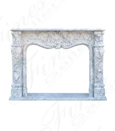 French Style Mantel in Carrara Marble
