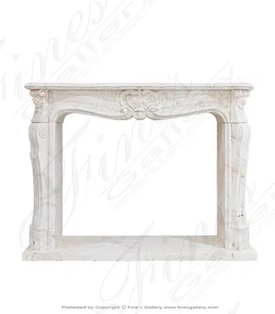 Roman Ivory Travertine Louis XVI Mantel