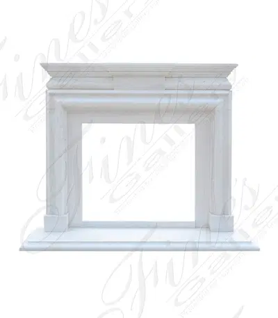 Sophisticated Statuary White Bolection Marble Fireplace Mantel - Oversized