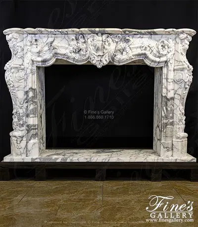 Exotic Calacatta Marble Louis XV French Style Mantel