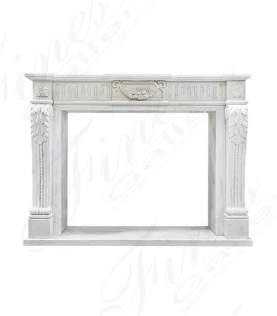 Stunning Regency Statuary White Marble Fireplace Mantel