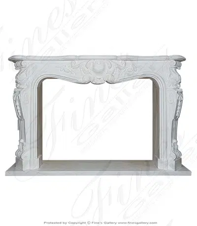 Louis XV French Mantel in Statuary White Marble