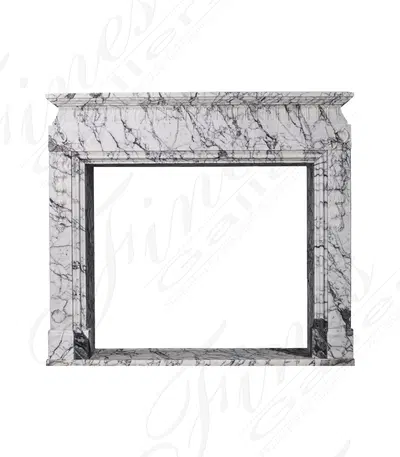 Rare Italian Calacatta Marble Fireplace Mantel 